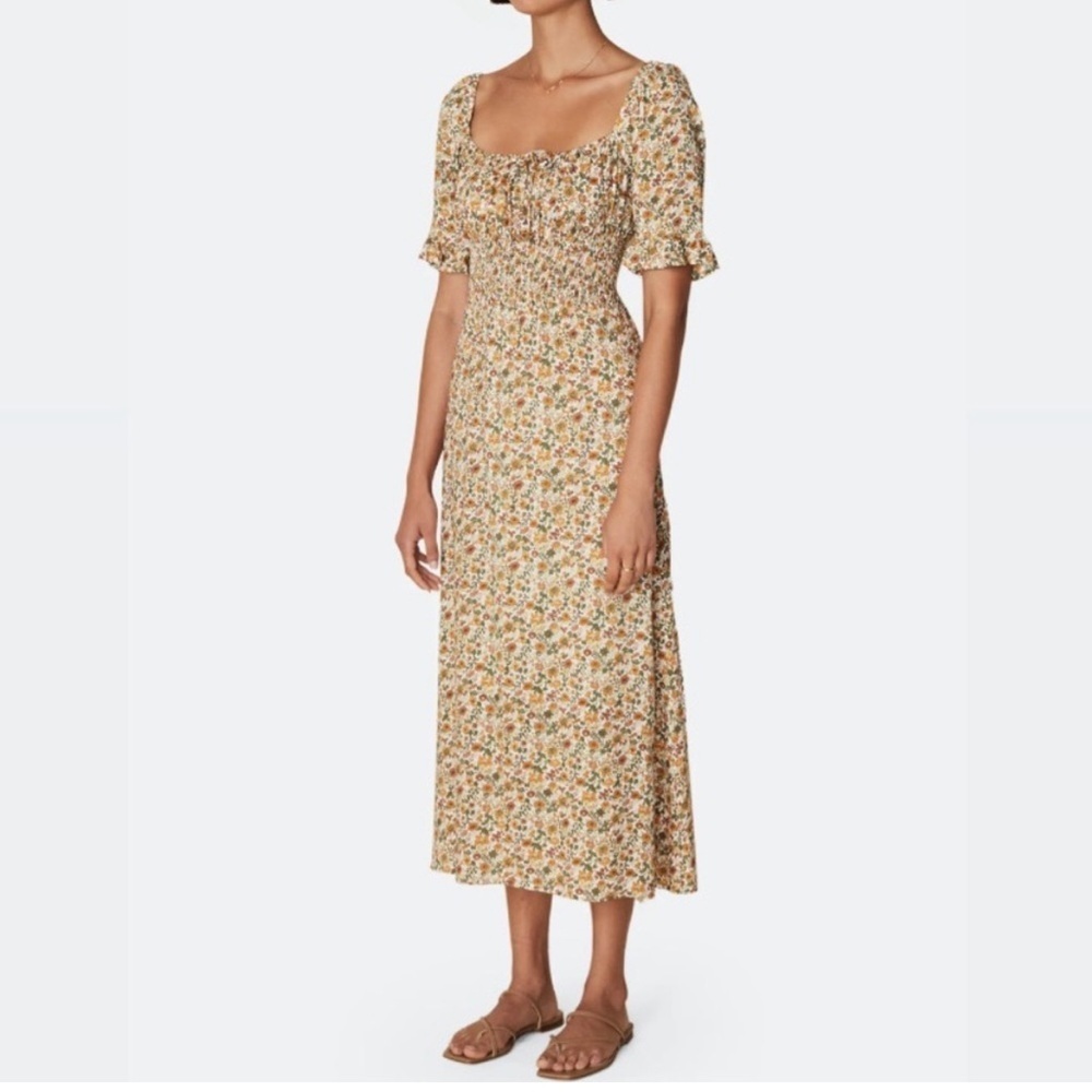 NWT Faithfull The Brand El Paso Seymour Ditsy Floral Midi Peasant Dress Size 8